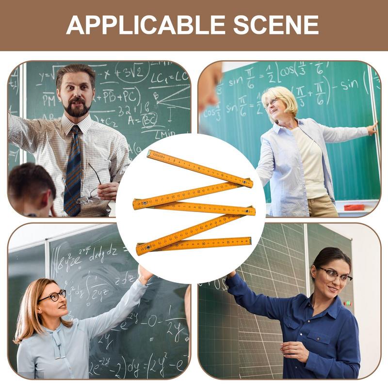 Holz Faltlineal Klappbarer 1 Meterstab Holz Metrische Skala Zimmermannslineal Für Schule Zeichenwerkzeuge Schulbedarf Lehrer