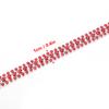 3 Rows     Color Sewing   Rhinestone Chain Decoration Clothes Accessories #1(red)