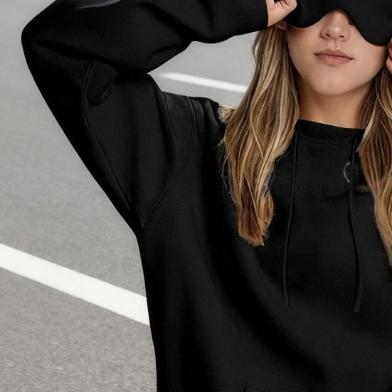 Sweats à capuche avec coussin pour les yeux intégré pour femmes hommes unisexe Sweat-shirt surdimensionné Pulls pour voyage avion avec poche pour dormir