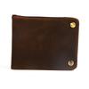 Crazy Horse Leather Men's Wallet Horizontal Leather Short Wallet Inner and Outer Head Layer Leather Buckle Leather Wallet Silver Bag