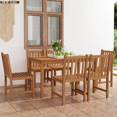 Vidaxl 7-Cz. Garden Furniture Set, Solid Teak Wood