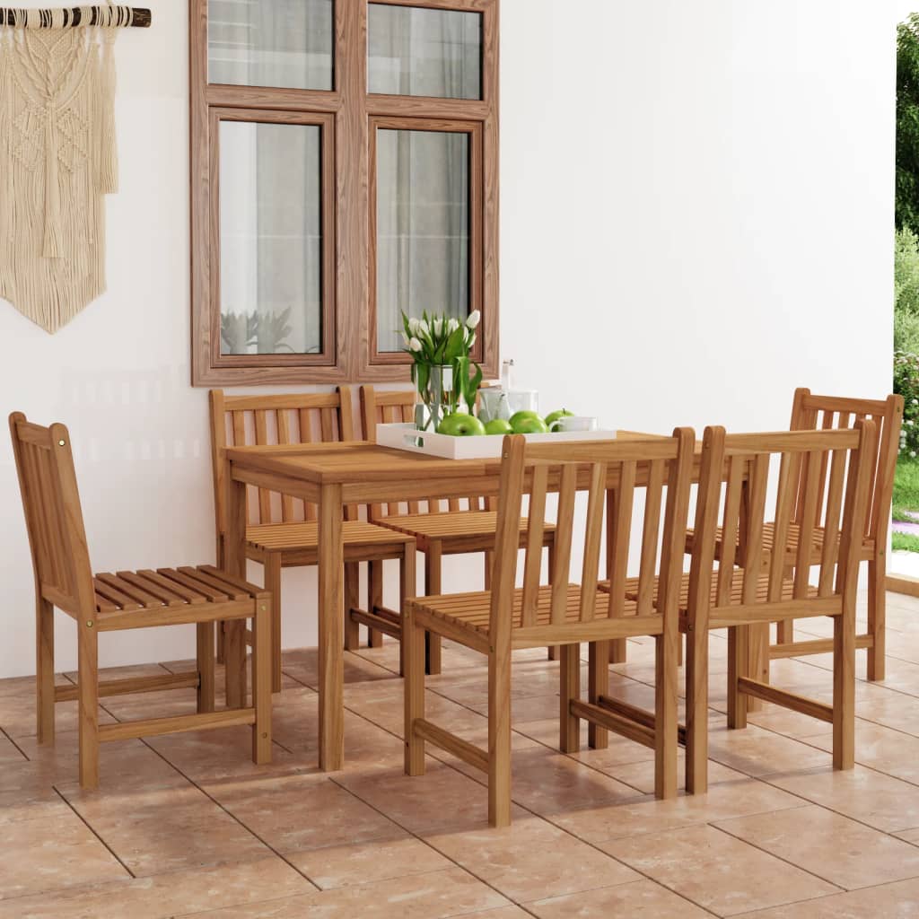 Vidaxl 7-Cz. Garden Furniture Set, Solid Teak Wood