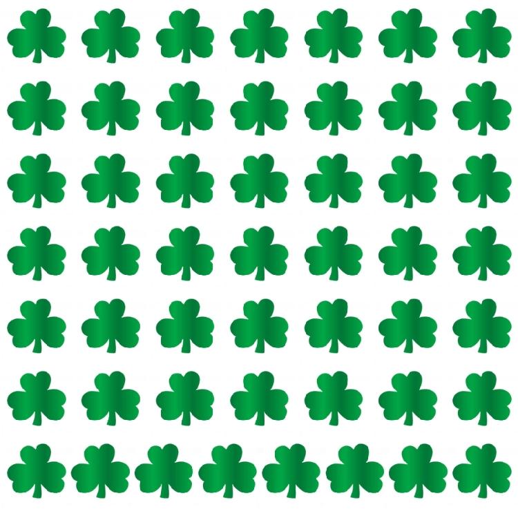 Balení 50 ks rostlinných samolepek na Den svatého Patrika, samolepka se čtyřlístkem, textura papíru, nástěnná samolepka, vhodné pro irské party dekorace