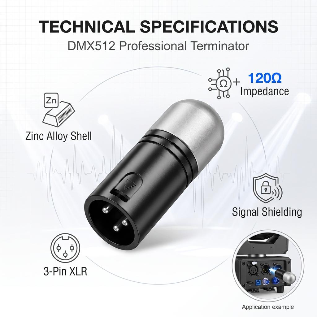 2PCS XLR 3Pin DMX 512 Terminator Resistor DMX512 Terminal Resistance for Digital Multiplex Light Moving Head Light Stage