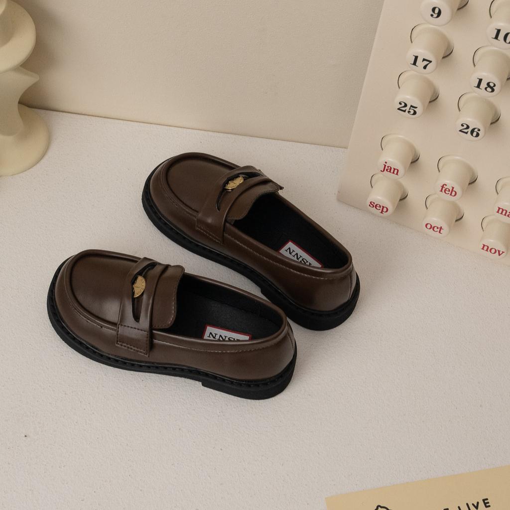 Mokasyny dziecięce Wiosna i Jesień Buty do występów dla dziewcząt Retro Styl Kolegialny Skórzane buty