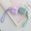 Simple Solid Color Silicone Earphone Cover for Apple AirPods 1 /1 Generation Polka Dot Short Rope Case PRO1 PRO1