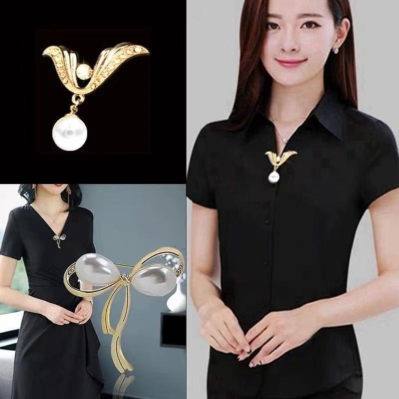 High-End Female Collar Pin: Fashion Brooch Skirt Anti-Exposure Artifact