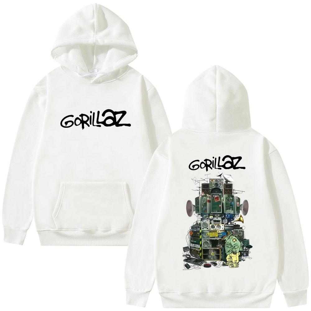 Gorillaz Graphic Print Hoodie Men Women Hip Hop Rock Fashion Music Streetwear Male Casual High Quality Fleece Hoodies