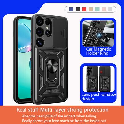 Pentru Samsung Galaxy S25 Ultra Husă Cu suport pentru inel magnetic Husă pentru telefon pentru Samsung S25+ Plus S25Ultra S 25 Copertă din spate cu armura cu lentile glisante