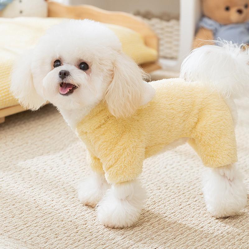 Fleece Dog Jumpsuit Kitten Puppy Warm Clothes Cute Bear Ears Girls Dog Coat Chihuahua French Bulldog Bichon Clothing Pet Pajamas