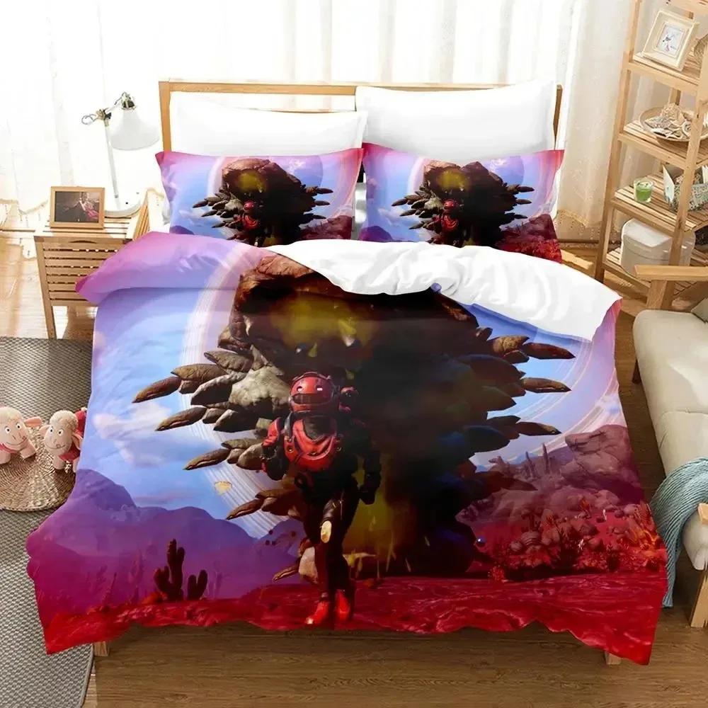 3D Print Game No Mans Sky Bedding Set Duvet Cover Bed Set Quilt Cover Pillowcase Comforter King Queen Size Boy Adult Bedding Set
