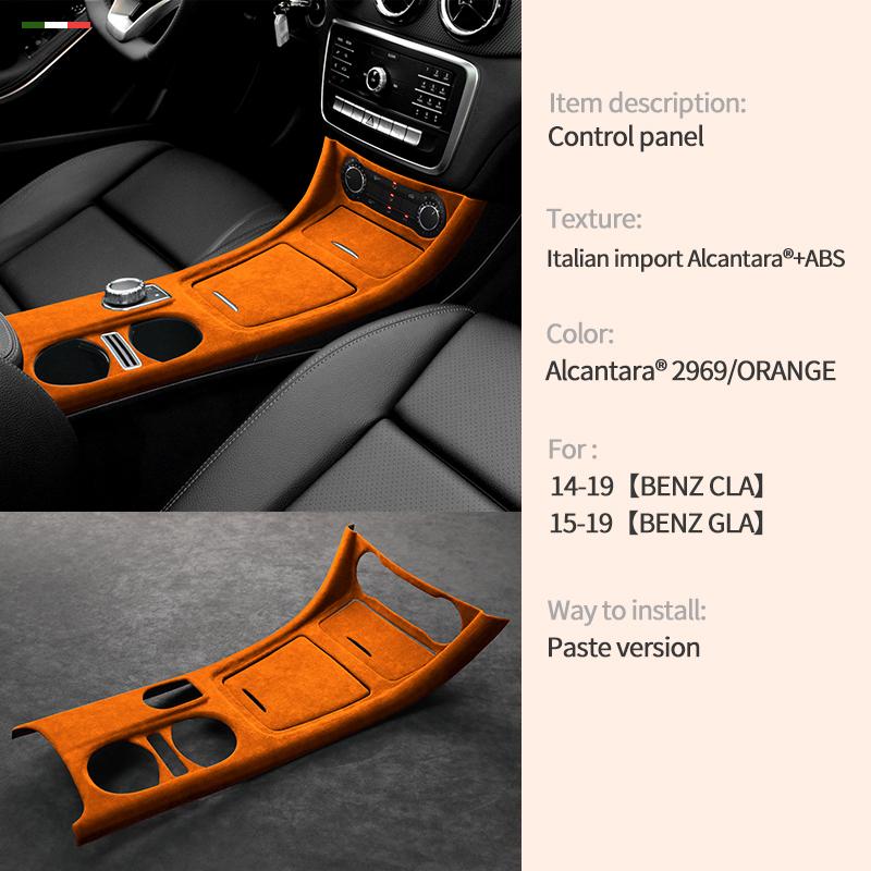 Für Mercedes-Benz GLA, CLA 2015- Alcantara Auto-Innenraum Modifizierte Mittelkonsole Zubehör Panel Schutzabdeckung Schale