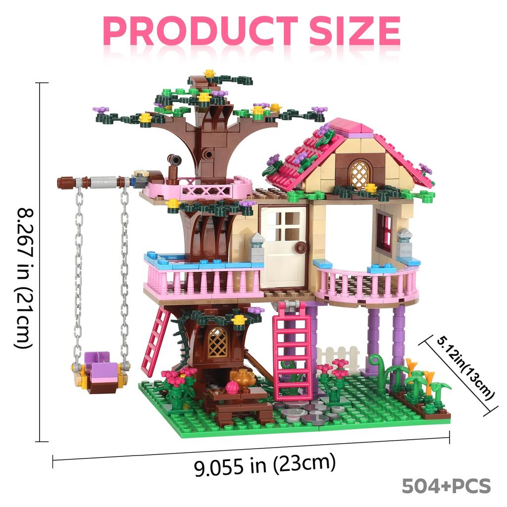 Non-Toxic New Creative Fantasy Tree House Building Blocks Set With Assembly Bricks Gift For Kids Children'S Birthday Christmas Gifts
