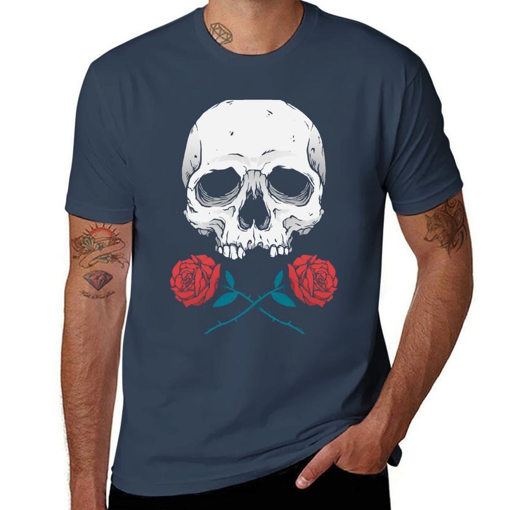 Skull and Roses TShirt Casual Daily Wear Short Sleeve Top