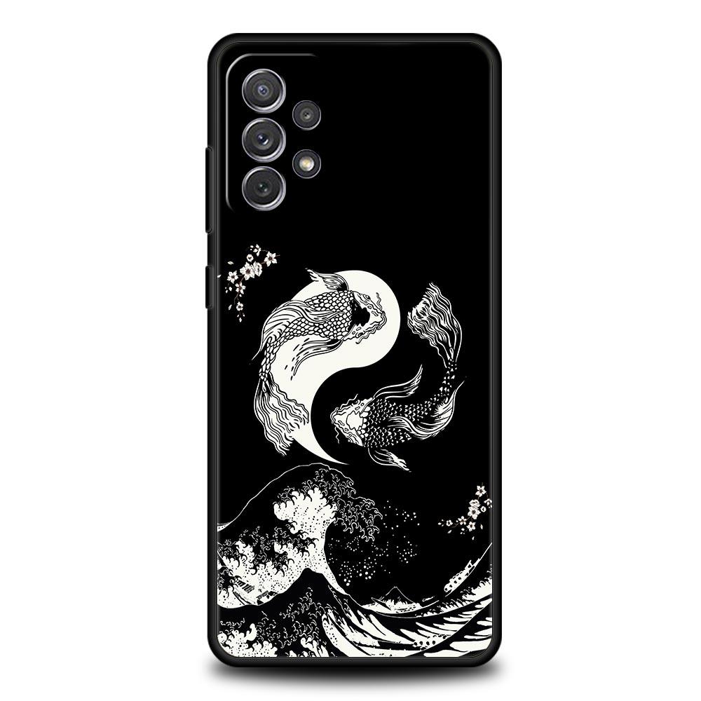 Phone Case For Samsung A13 A51 A71 A41 A31 A21S A11 A03S A12 A32 A52 A23 A33 A53 A73 5G Cover Golden Great Wave Kanagawa Surf