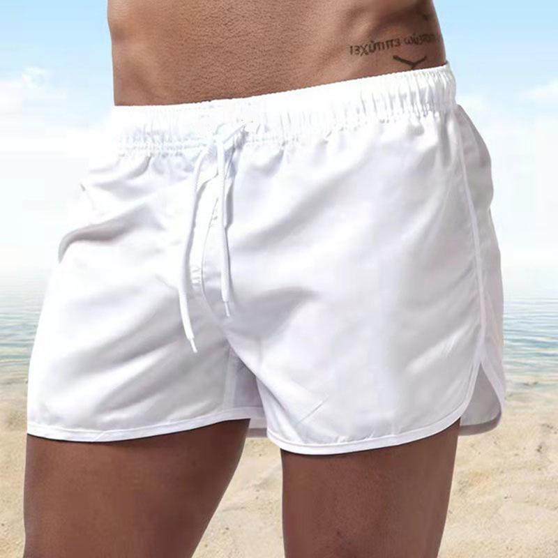 Spring Men s Lightweight Swim Shorts Casual Beachwear With Drawstring S белый