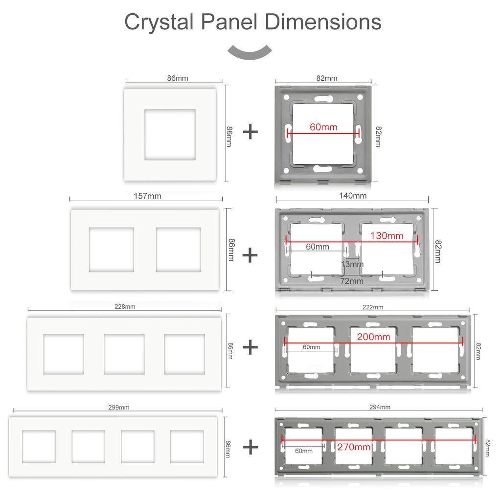 BSEED Plastic Socket Frames Matte Frame For Wall Sockets Single Double Tripl Four Frames DIY Parts Free Combination EU Standard