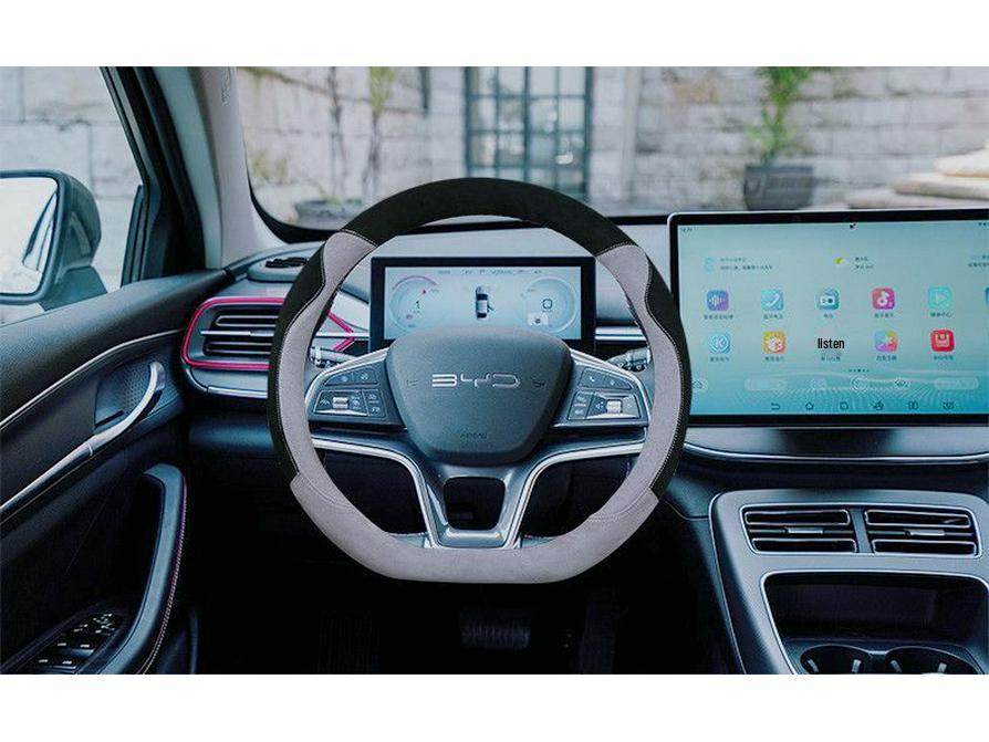 BYD Plush Steering Wheel Cover for Seagull, Yuan, Qin Plus, Dolphin, Han, e2, Song Plus - Winter Warmth
