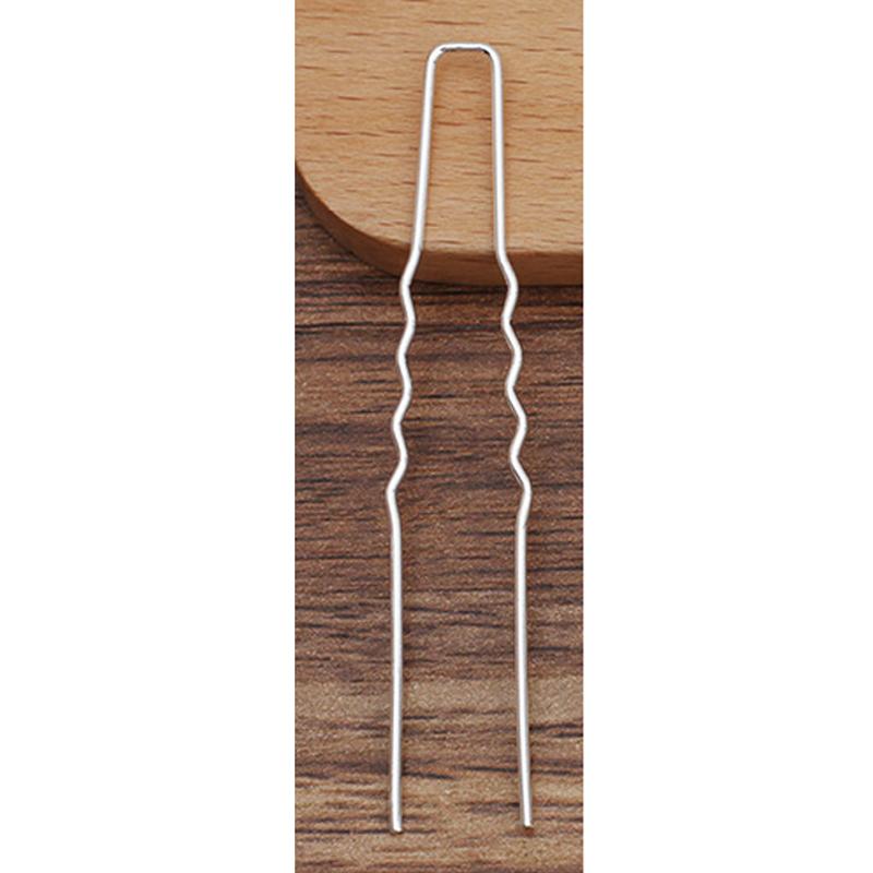 

50 шт. Палочки для волос с серебряным покрытием, U-образные шпильки-иглы, основа для изготовления своими руками, женские свадебные украшения, украшения для головы