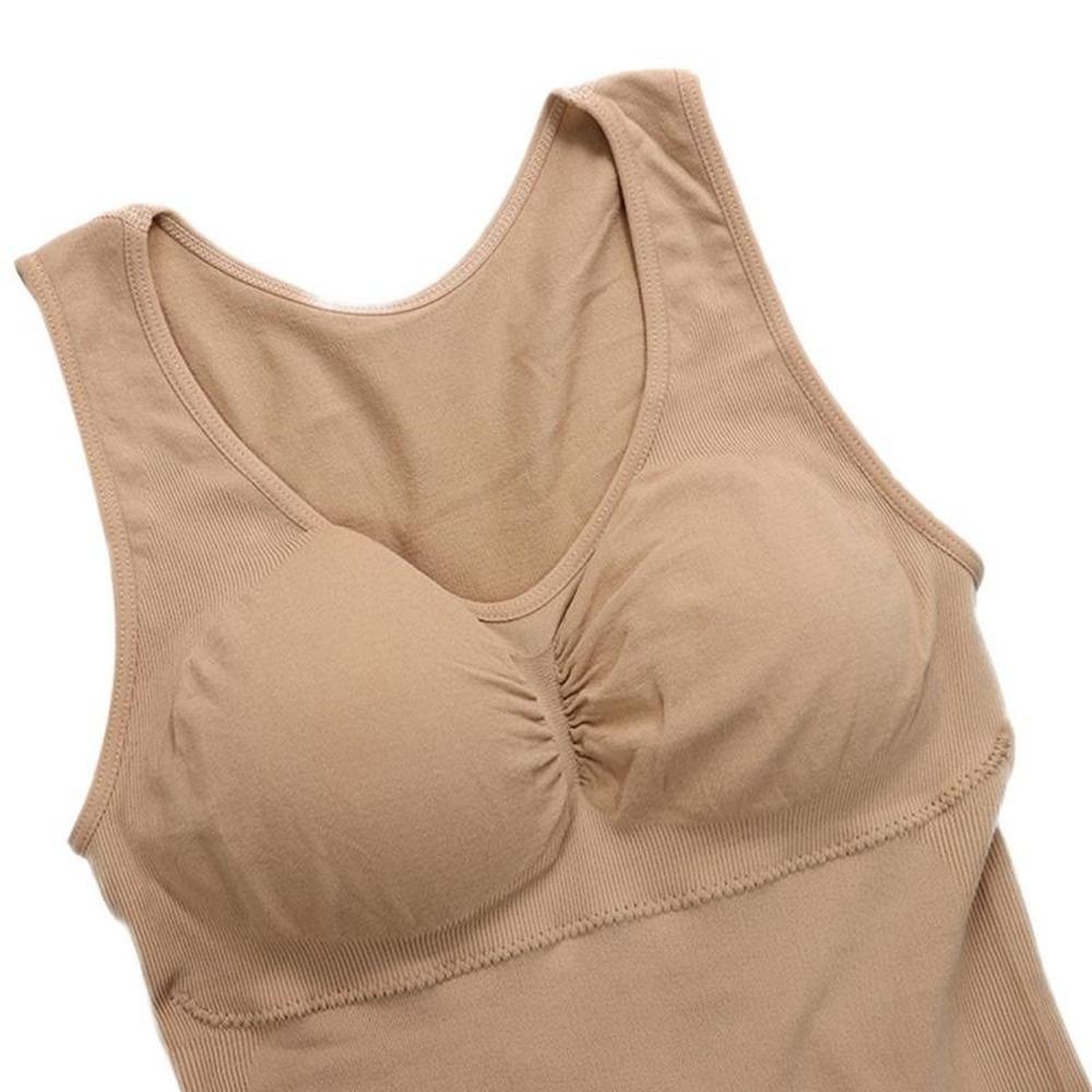 Women Shapewear Padded Tummy Control Tank Top Slimming Camisole Removable Body Shaping Compression Vest Corset
