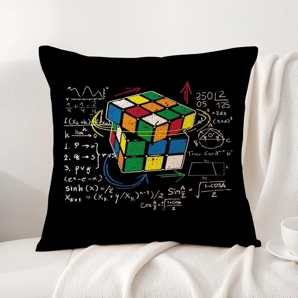 Game RRubik CCube Cushion Cover Natural Linen Organic Fabric DoubleSided Printing Sofa Home Decor Breathable Bed Pillow