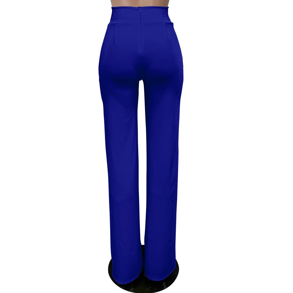 

Weimeizi European-American Sexy Fashion Back Zipper Straight Long Pants, New Style L різнокольоровий/синій