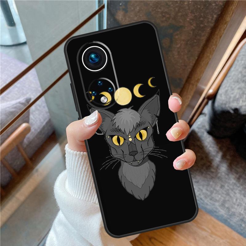 Witches Cat Moon Case For Honor X6a X7a X8a X9a X9b X7 X8 X9 8X 9X Cover For Honor Magic 5 Lite 50 70 90