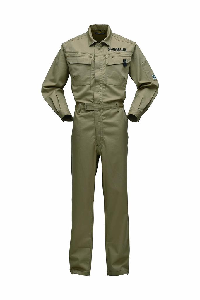 Yamaha Mechanic Suit YAM03 Cotton Mechanic Suit Khaki Medium Size Yamaha Logo Long Sleeve 90792-M045M