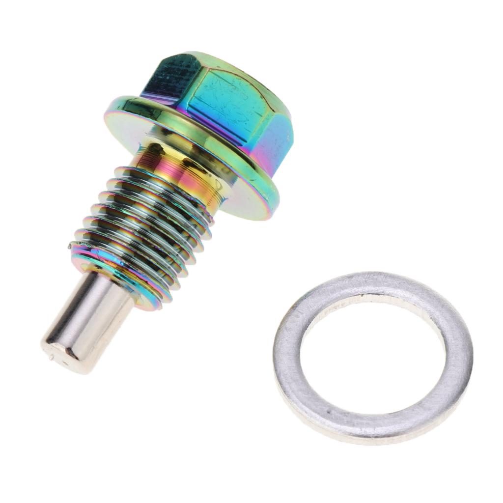 2 Pieces Engine Oil Pan Drain Bolt Screw W Gasket M12x1.5