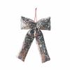 Sequin Decor Tree Ornament Shiny Surface Bow Pendant Easy Hang Christmas Bow  Festive Display