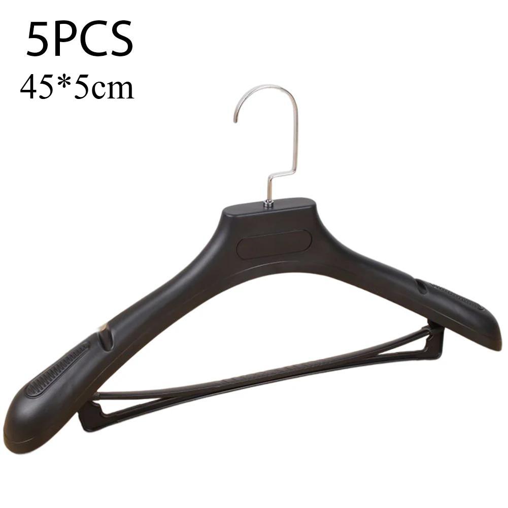 5Pcs Wide Shoulder Plastic Clothing Hanger,Suit Clothes Hanger Seamless Coat Drying Racks ,Wardrobe Room Storage Organizer