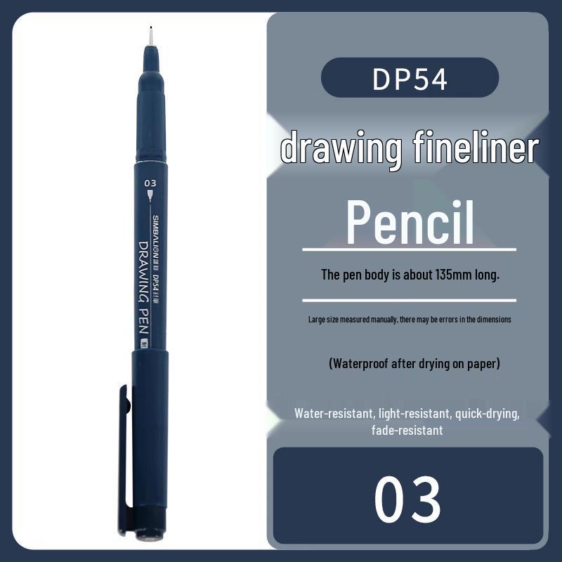 Lion Art Waterproof Syringe Pen for Manga & Line Drawing, Black, 0.05-0.1mm