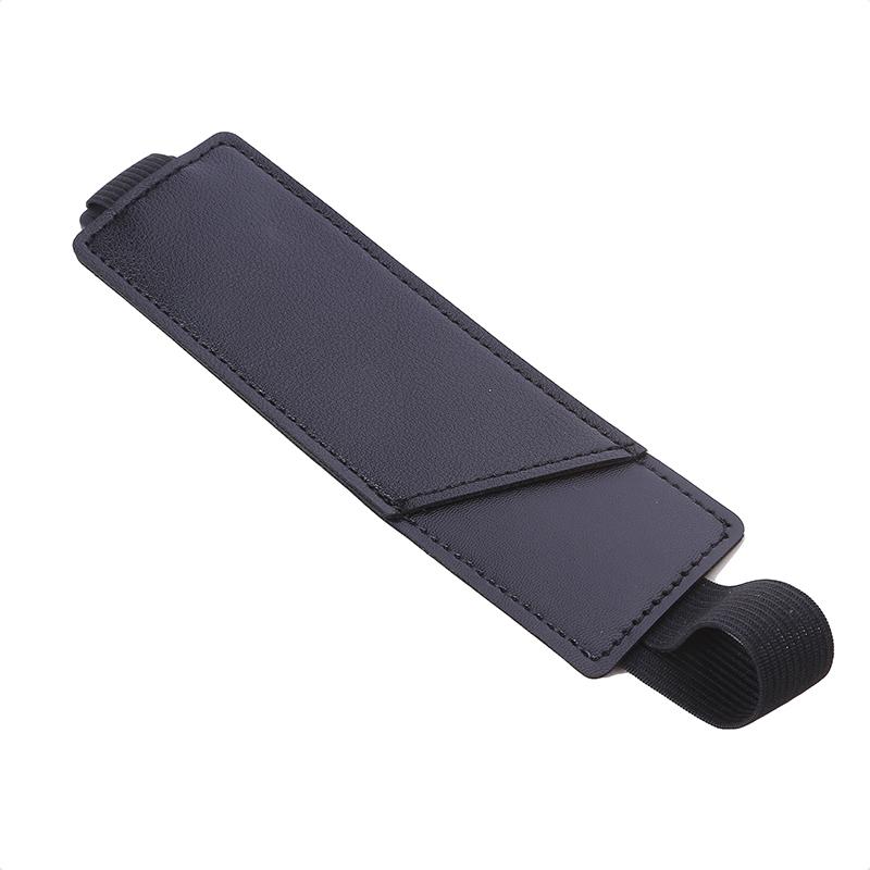 Adjustable Elastic Band Pen Holder Solid Color PU Pen Sleeve Pouch Students Notebook Book Page Pen Clip
