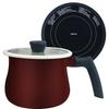YECP-S100(M) IH Cooking Pot, 1000W, with Multi-Pot, 16cm, 2.1L Capacity, Tabletop, Small, Single-Person Pot, Enamel, Maroon, for Single or Dou