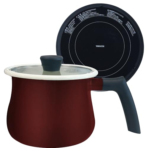 

Yamazen YECP-S100(M) IH Cooking Pot, 1000W, with Multi-Pot, 16cm, 2.1L Capacity, Tabletop, Small, Single-Person Pot, Enamel, Maroon, for Single or Dou