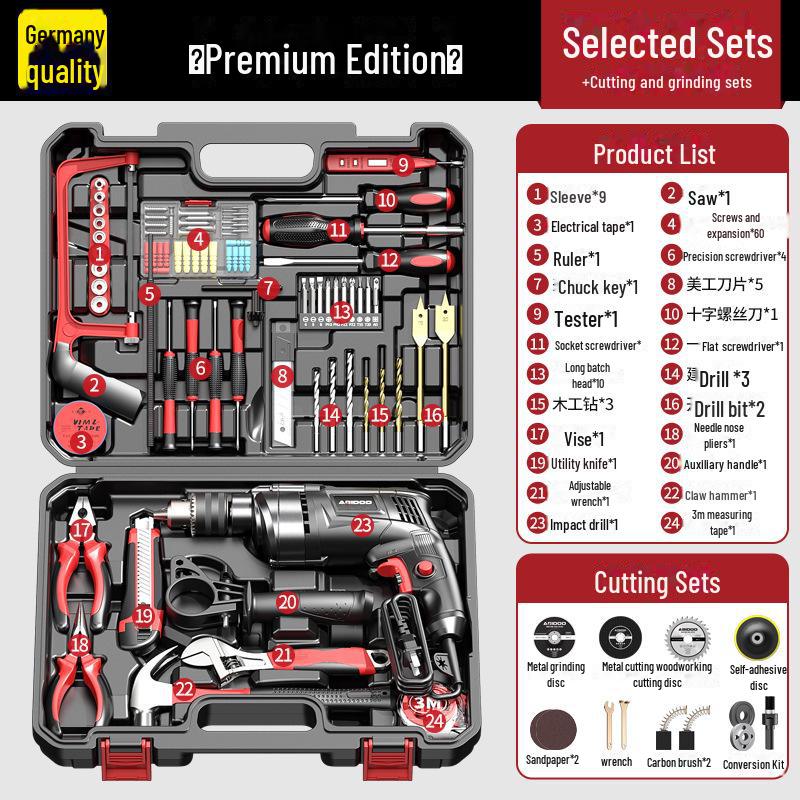 High-Power Dual-Function Electric Drill & Hammer for Household Use
