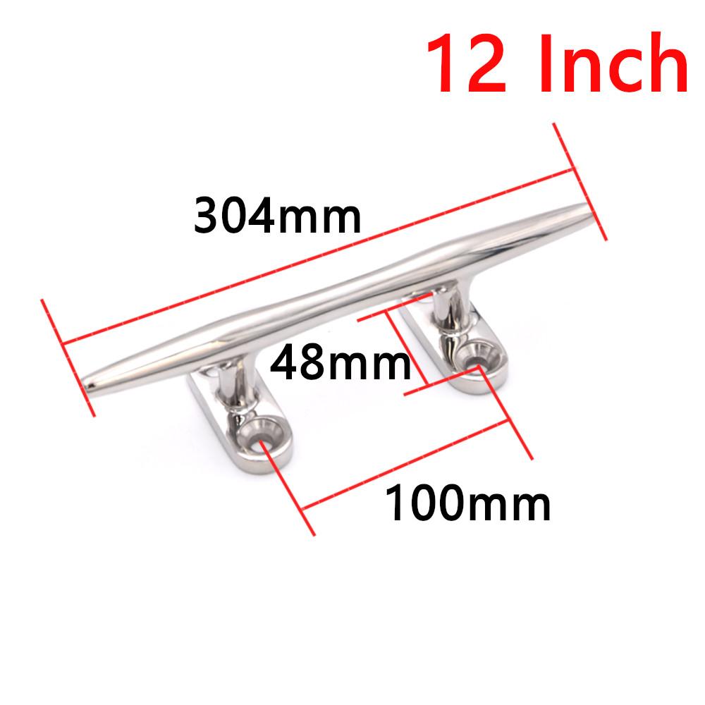 HD 4/5/6/8/10/12 Inch Marine Polished Heavy Duty Boat Cleat Hollow Base Cleat 316 Stainless Steel Boat Dock Rope Line Cleat