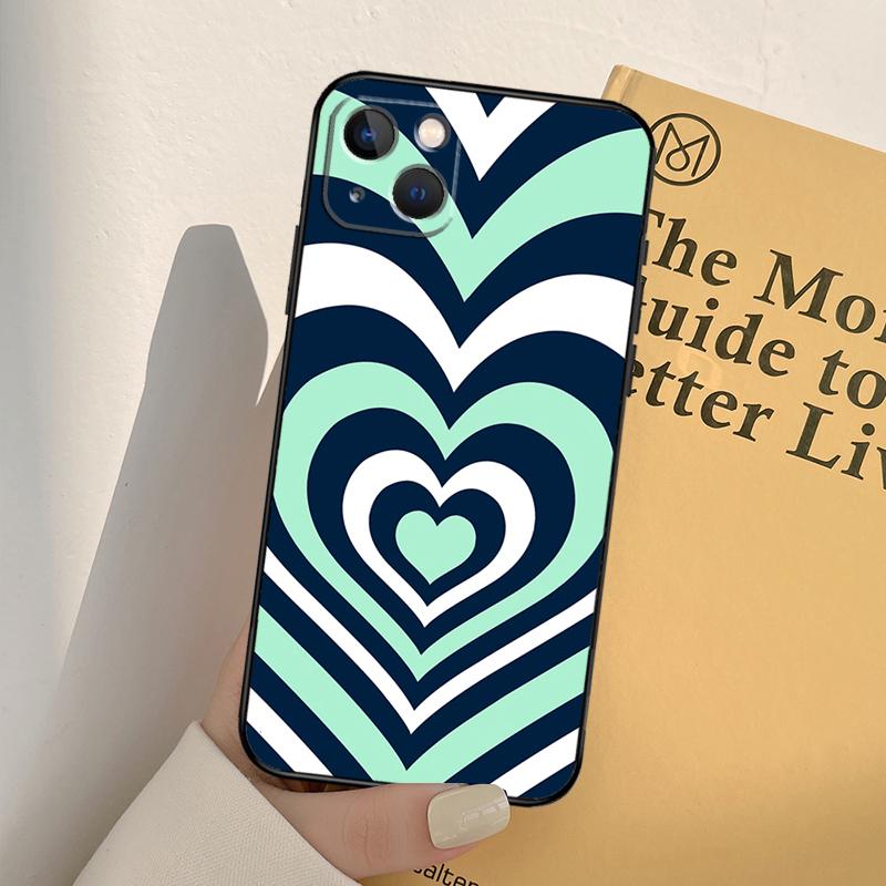 Latte Love Tunnel Brown Heart Phone Case For iPhone 17 16 14 13 12 11 15 Pro Max mini XR 16e 15 16 Plus 17 Air Full Cover