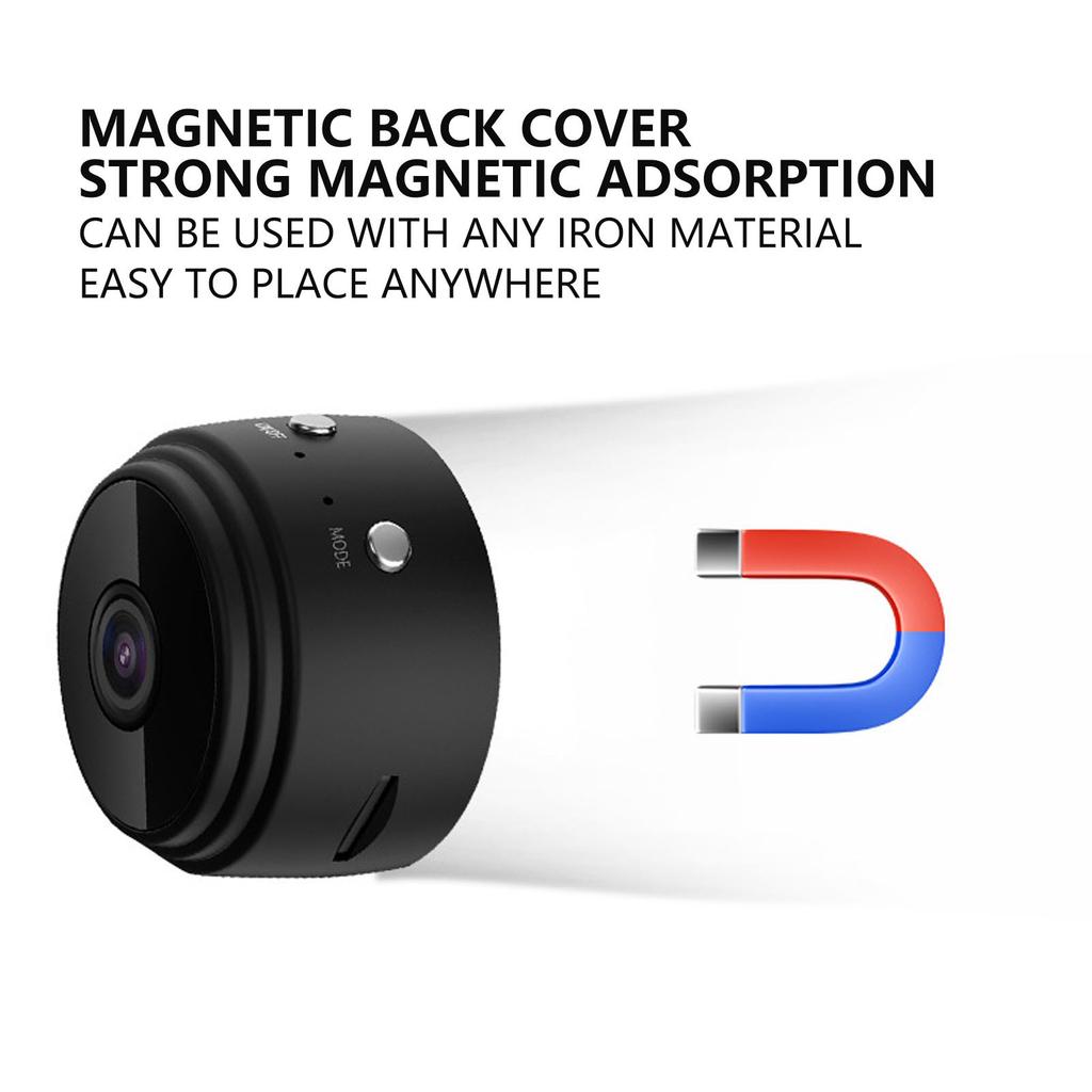 Mini Camera with Magnetic Back Cover 1080P HD Wireless Camera for Home Office Courtyard