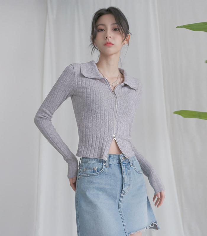 Urban Dress Vivid Collar Twoway Knit Zip-Up - 6Col