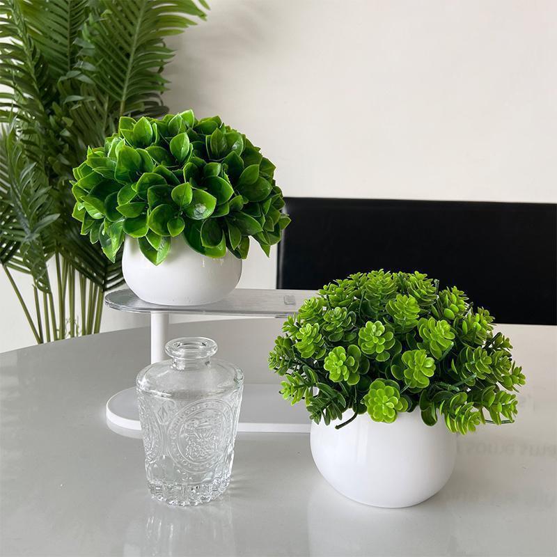 Artificial Plant with Plastic Pot Mini Bonsai Potted Plant Small Tree Simulation Pot Plants for Home Office Bedroom Decor