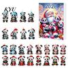 Creative Holiday Ornament Christmas Panda Advent Calendar, 24 Days Countdown Contains Acrylic Party Favors Ornaments, Cute Hanging Decorations