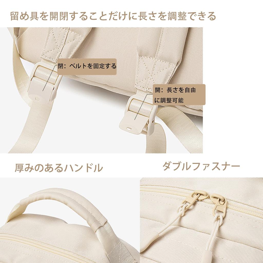 Backpack for High School 5 Layer 16 Inch PC A4 Large 13 Pen Day Khaki [SUNLUTO] Women, Students, Waterproof, Type, Storage, Capacity, Pockets, Holder,