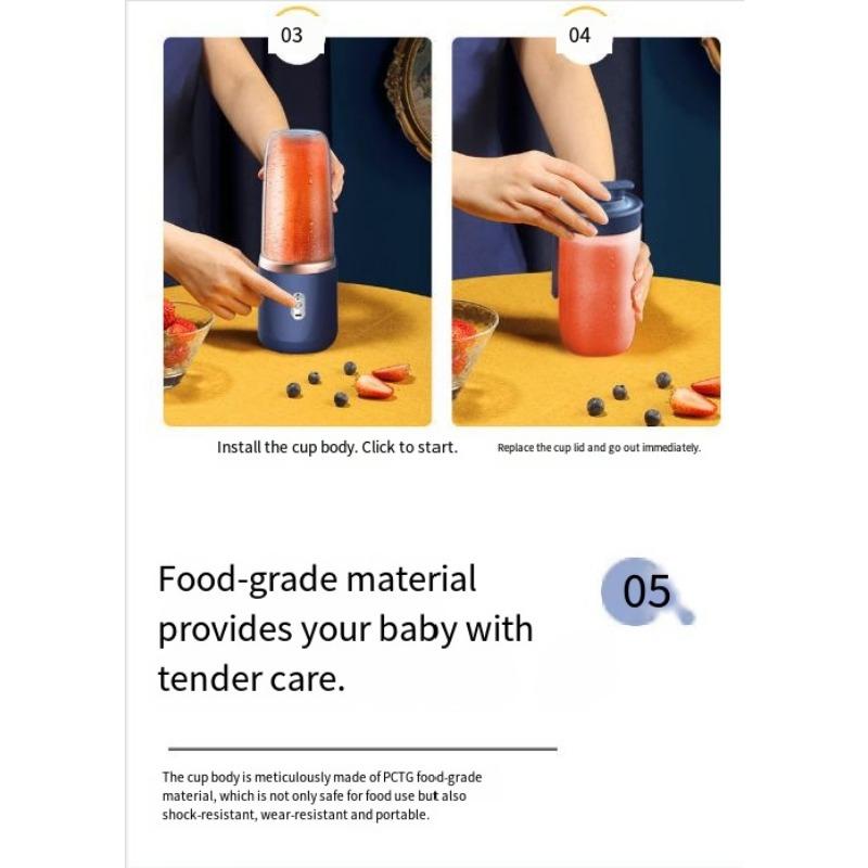 1SET Nouveau Presse-agrumes Portable Rechargeable Petite Tasse à Jus Étudiant Maison Presse-agrumes Multifonctionnel Tasse à Jus