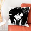 Emo Love Boys Black Pillow Case Silky Short Plush With Invisible Zipper Dustproof Sofa Cushion Cover For Home Decor