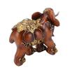 Mother and Baby Elephant Statue Resin Animal Sculpture for Family   Desk Decoration Imitation Wood Grain