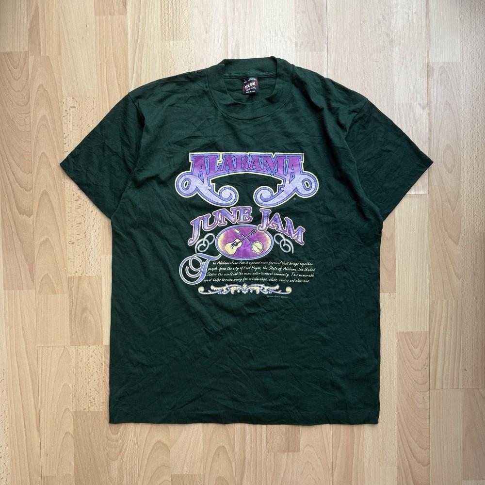 Vintage 90s Alabama June Jam Country Music Single Stitch Green TShirt Unisex T-Shirt XXL