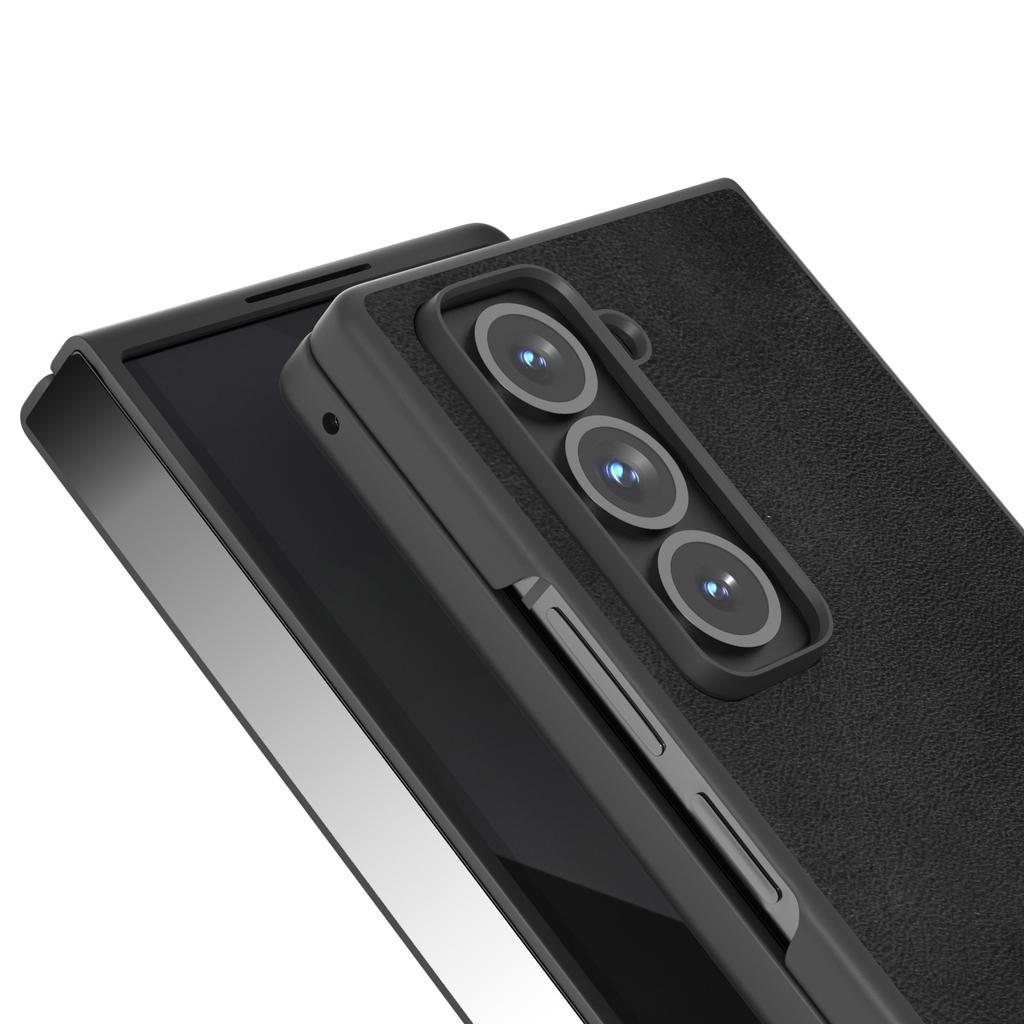 For Samsung Galaxy Z Fold Special Case Cowhide Texture Hard PC+PU Protective Phone Cover