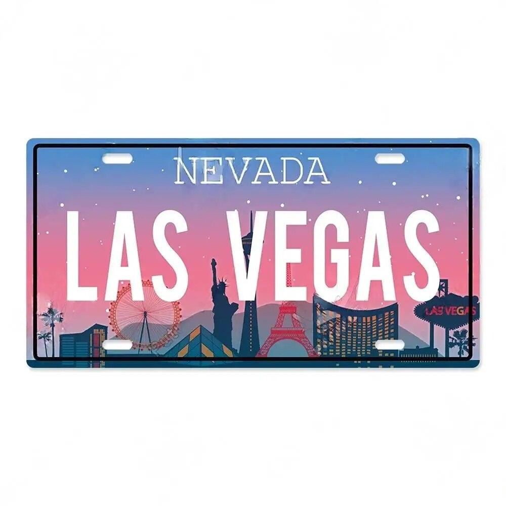 Vintage Las Vegas Metal Tiin Signs Decor Licenses Metal Plate Plaque Wall Decor for Living Room Club