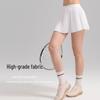 "Breezy, hip-covering athletic skirt: slimming, pleated design for outdoor fitness, tennis, and yoga."